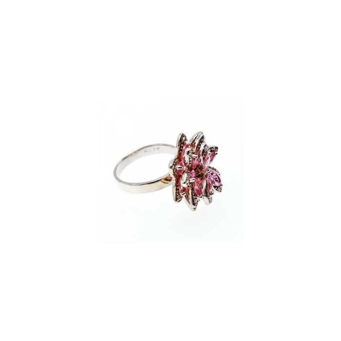 925 Sterling Silver Pink & White CZ 