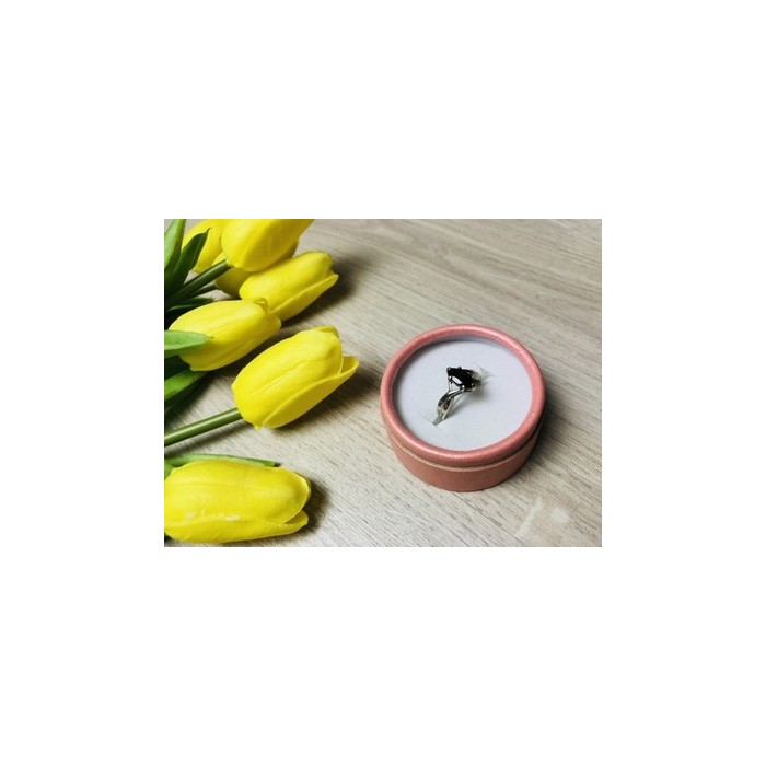 925 Sterling Silver Black Nephrite ( Jade ) Ring Size 4.5