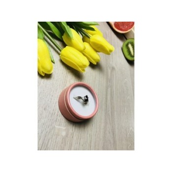 925 Sterling Silver Black Nephrite ( Jade ) Ring Size 4.5