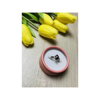 925 Sterling Silver Black Nephrite ( Jade ) Ring Size 4.5