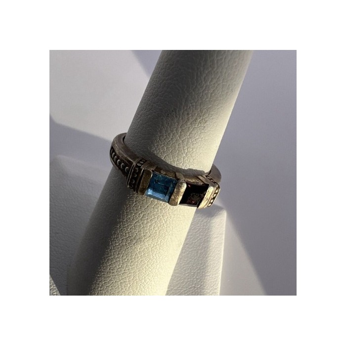 925 Sterling Silver Topaz & Tourmaline Ring Size 5.5