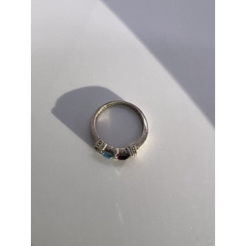 925 Sterling Silver Topaz & Tourmaline Ring Size 5.5
