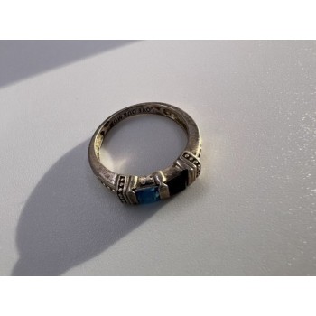 925 Sterling Silver Topaz & Tourmaline Ring Size 5.5