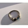 925 Sterling Silver Topaz & Tourmaline Ring Size 5.5