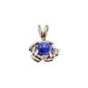 14K WHITE GOLD BLUE STAR SAPPHIRE PENDANT