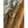 925 Sterling Silver Peridot Ring Size 6