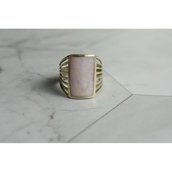 925 STERLING SILVER PINK MOTHER OF PEARL RING SIZE 8