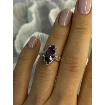Kabana 925 Sterling Silver Amethyst Ring Size 5