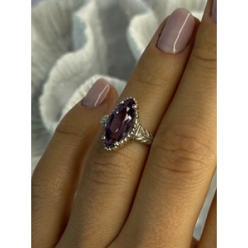 Kabana 925 Sterling Silver Amethyst Ring Size 5