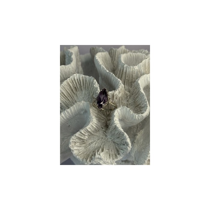 Kabana 925 Sterling Silver Amethyst Ring Size 5