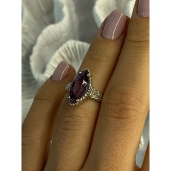 Kabana 925 Sterling Silver Amethyst Ring Size 5