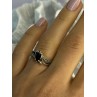 925 Sterling Silver Black Sapphire & Marcasites Ring Size 6
