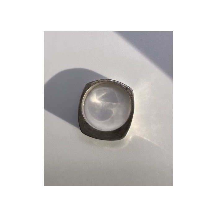 925 Sterling Silver Inlaid Rainbow Gemstone Ring Size 8