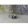 925 Sterling Silver Purple Tourmaline, Topaz & Tanzanite Ring Size 8