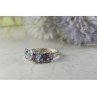 925 Sterling Silver Purple Tourmaline, Topaz & Tanzanite Ring Size 8