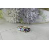 925 Sterling Silver Purple Tourmaline, Topaz & Tanzanite Ring Size 8