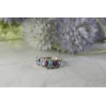 925 Sterling Silver Purple Tourmaline, Topaz & Tanzanite Ring Size 8