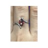 925 Sterling Silver Garnet Ring Size 8