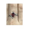 925 Sterling Silver Garnet Ring Size 8
