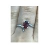 925 Sterling Silver Garnet Ring Size 8