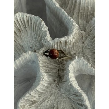 925 Sterling Silver Goldstone Ring Size 7