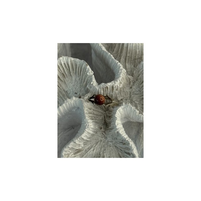 925 Sterling Silver Goldstone Ring Size 7