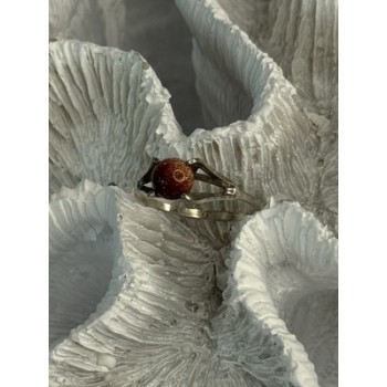 925 Sterling Silver Goldstone Ring Size 7