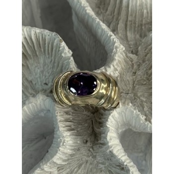 925 Sterling Silver Amethyst Ring Size 7