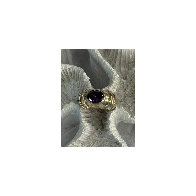 925 Sterling Silver Amethyst Ring Size 7