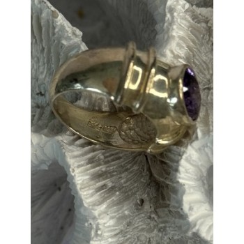 925 Sterling Silver Amethyst Ring Size 7