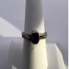 925 Sterling Silver Sapphire & Marcasite Ring Size 6.5