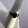 925 Sterling Silver Sapphire & Marcasite Ring Size 6.5