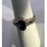 925 Sterling Silver Sapphire & Marcasite Ring Size 6.5