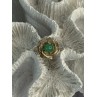 925 Sterling Silver Nephrite Flower Ring Size 6.5