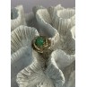 925 Sterling Silver Nephrite Flower Ring Size 6.5