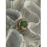 925 Sterling Silver Nephrite Flower Ring Size 6.5