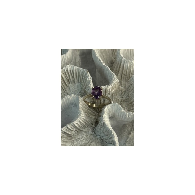 925 Sterling Silver Amethyst Ring Size 6.5