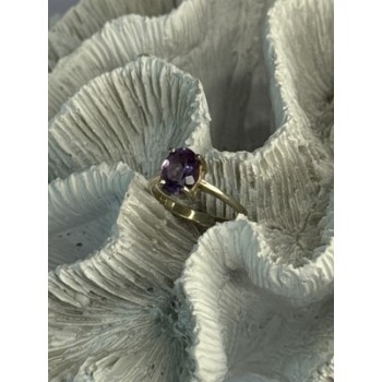 925 Sterling Silver Amethyst Ring Size 6.5