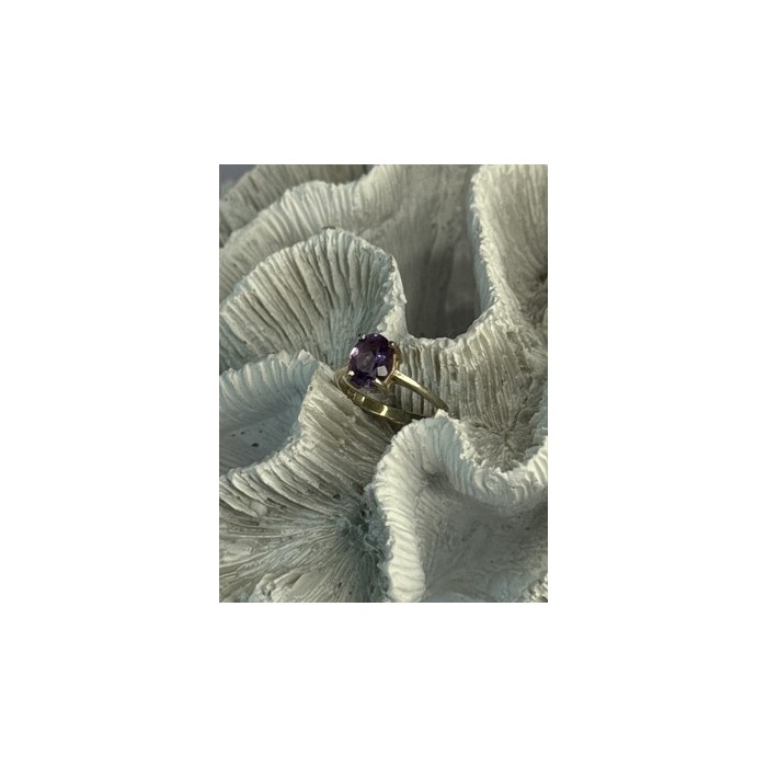 925 Sterling Silver Amethyst Ring Size 6.5