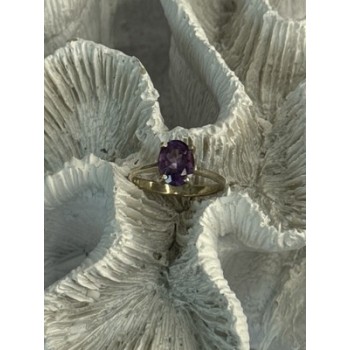 925 Sterling Silver Amethyst Ring Size 6.5