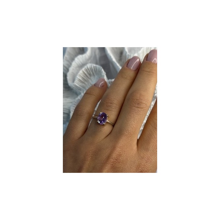 925 Sterling Silver Amethyst Ring Size 6.5