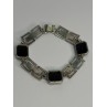 Vintage 925 Sterling Silver Onyx Bracelet Length 7 Inch