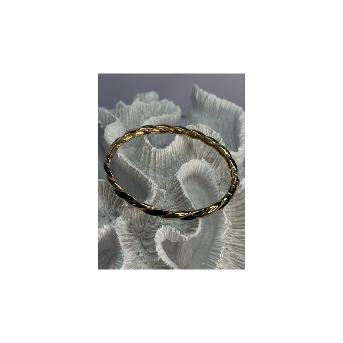 Bangle 925 Sterling Silver Gold Plated Onyx Bracelet