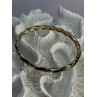 Bangle 925 Sterling Silver Gold Plated Onyx Bracelet