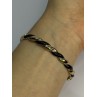 Bangle 925 Sterling Silver Gold Plated Onyx Bracelet