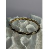 Bangle 925 Sterling Silver Gold Plated Onyx Bracelet