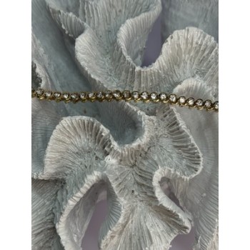 925 Sterling Silver Gold Plated CZ Bracelet Length 7 Inch