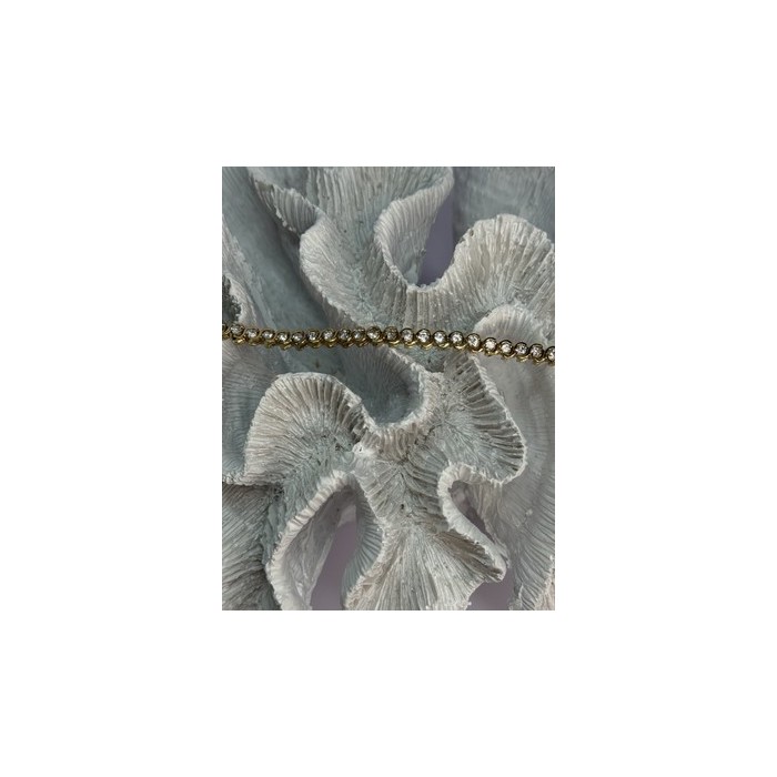 925 Sterling Silver Gold Plated CZ Bracelet Length 7 Inch