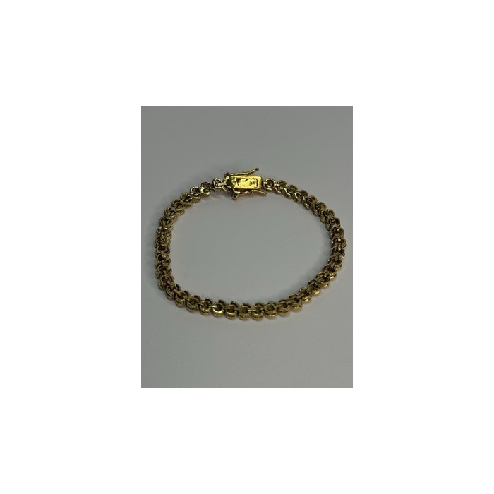 925 Sterling Silver Gold Plated CZ Bracelet Length 7 Inch