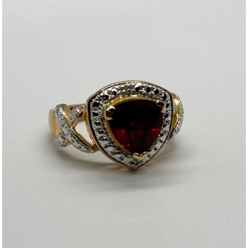 925 Sterling Silver Gold Plated Spinel Ring Size 7